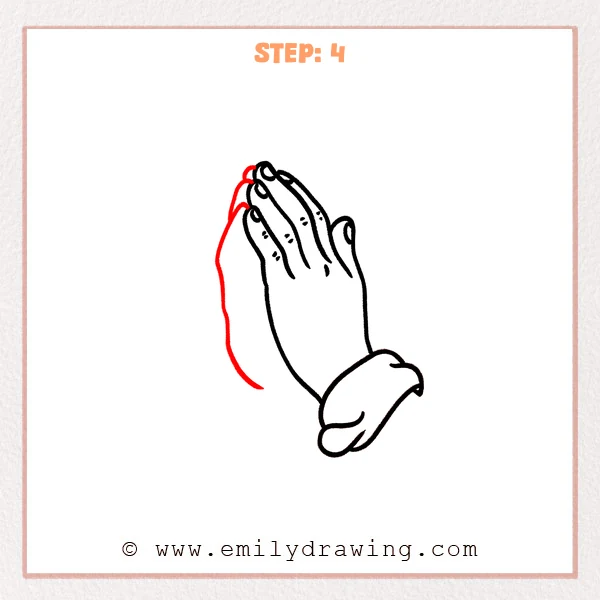 how to draw a praying hands - Step 4